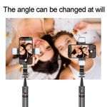 Laptop, Telefoane si Tablete - Telefoane mobile si accesorii - Accesorii Telefoane - Selfie stick-uri - Selfie Stick Stabil Wireless cu Lumina LED Detasabila, 108cm - Techsuit Tripod Mount LED (L12D) - Negru - Infinity.ro