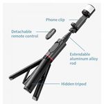 Laptop, Telefoane si Tablete - Telefoane mobile si accesorii - Accesorii Telefoane - Selfie stick-uri - Selfie Stick Stabil Wireless, 75cm - Techsuit LED Tripod (Q12S) - Negru - Infinity.ro