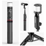 Laptop, Telefoane si Tablete - Telefoane mobile si accesorii - Accesorii Telefoane - Selfie stick-uri - Selfie Stick Stabil Wireless, 75cm - Techsuit LED Tripod (Q12S) - Negru - Infinity.ro