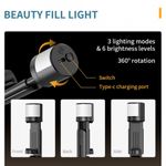 Laptop, Telefoane si Tablete - Telefoane mobile si accesorii - Accesorii Telefoane - Selfie stick-uri - Selfie Stick Stabil Wireless, 75cm - Techsuit LED Tripod (Q12S) - Negru - Infinity.ro