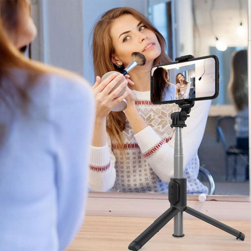 Laptop, Telefoane si Tablete - Telefoane mobile si accesorii - Accesorii Telefoane - Selfie stick-uri - Selfie Stick Stabil Albastrutooth, 101cm - Techsuit Remote and Tripod Mount (Q01) - Negru - Infinity.ro
