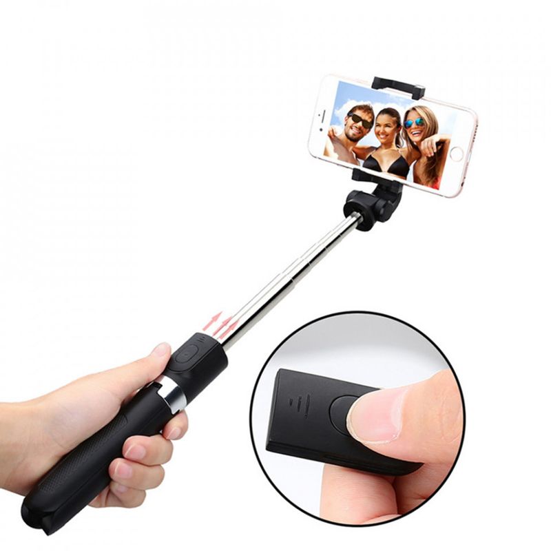 Laptop, Telefoane si Tablete - Telefoane mobile si accesorii - Accesorii Telefoane - Selfie stick-uri - Selfie Stick si Trepied cu Telecomanda, 70cm - Techsuit (L01s) - Negru - Infinity.ro