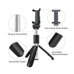 Laptop, Telefoane si Tablete - Telefoane mobile si accesorii - Accesorii Telefoane - Selfie stick-uri - Selfie Stick si Trepied cu Telecomanda, 70cm - Techsuit (L01s) - Negru - Infinity.ro