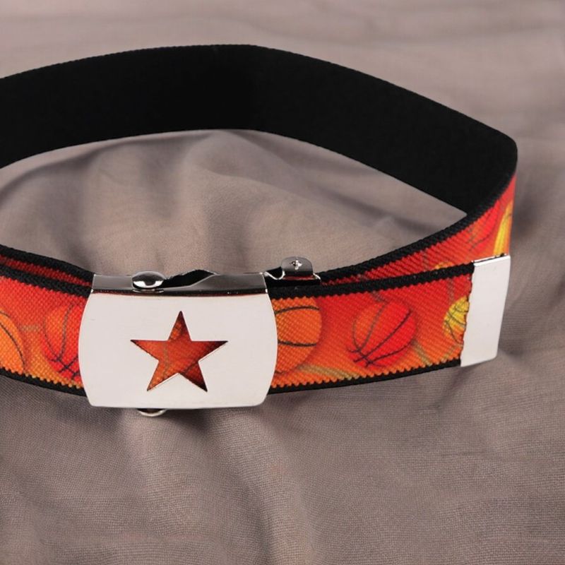 Fashion, accesorii si bijuterii - Copii - Accesorii copii - Alte accesorii copii - Curea elastica reglabila copii Crisalida, catarama metalica, 2.6 x 69 cm, baschet, Portocaliu - Infinity.ro