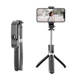 Laptop, Telefoane si Tablete - Telefoane mobile si accesorii - Accesorii Telefoane - Selfie stick-uri - Selfie Stick cu Trepied, Compatibil cu Camera/Telefon, 100cm - Techsuit (L02) - Negru - Infinity.ro