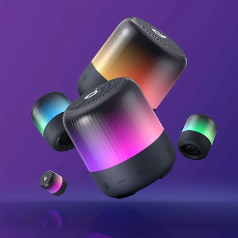 TV, Audio-Video si Foto - Portabile audio - Boxe portabile - Boxa portabila 360A°, 8W, IP67 - Anker SoundCore Glow Mini (A3136G11) - Negru - Infinity.ro