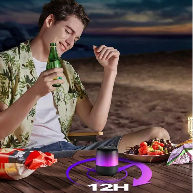 TV, Audio-Video si Foto - Portabile audio - Boxe portabile - Boxa portabila 360A°, 8W, IP67 - Anker SoundCore Glow Mini (A3136G11) - Negru - Infinity.ro