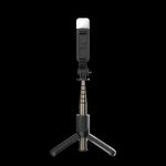 Laptop, Telefoane si Tablete - Telefoane mobile si accesorii - Accesorii Telefoane - Selfie stick-uri - Selfie Stick Stabil cu Trepied si Lumina, 70cm, Mini - Techsuit (L10s) - Negru - Infinity.ro