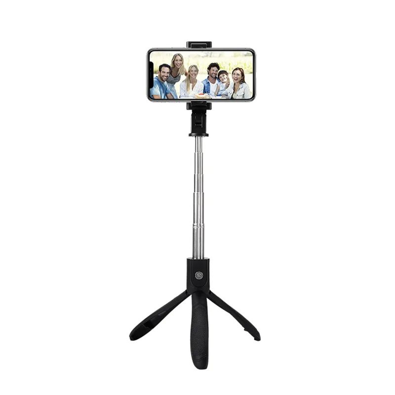 Laptop, Telefoane si Tablete - Telefoane mobile si accesorii - Accesorii Telefoane - Selfie stick-uri - Selfie Stick Pliabil cu Trepied, 70cm - Techsuit (K06) - Negru - Infinity.ro
