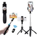 Laptop, Telefoane si Tablete - Telefoane mobile si accesorii - Accesorii Telefoane - Selfie stick-uri - Selfie Stick Pliabil cu Trepied, 70cm - Techsuit (K06) - Negru - Infinity.ro