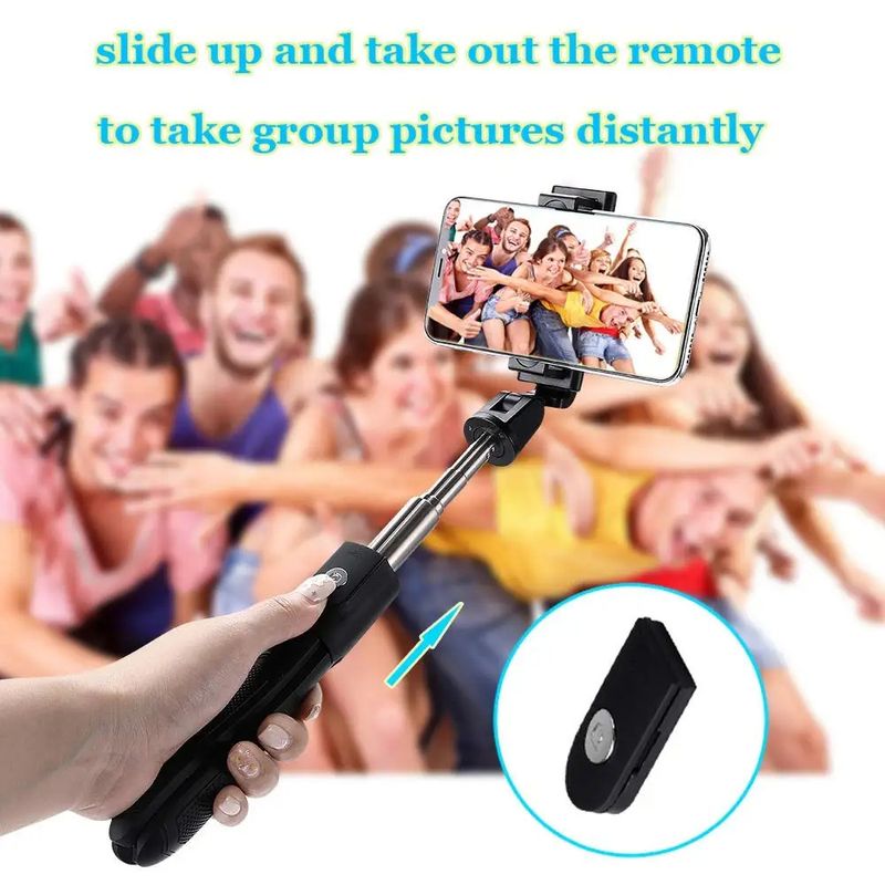 Laptop, Telefoane si Tablete - Telefoane mobile si accesorii - Accesorii Telefoane - Selfie stick-uri - Selfie Stick Pliabil cu Trepied, 70cm - Techsuit (K06) - Negru - Infinity.ro