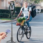 Laptop, Telefoane si Tablete - Telefoane mobile si accesorii - Accesorii Telefoane - Selfie stick-uri - Selfie Stick cu Trepied si Telecomanda, 70cm - Techsuit (L18sMini) - Negru - Infinity.ro