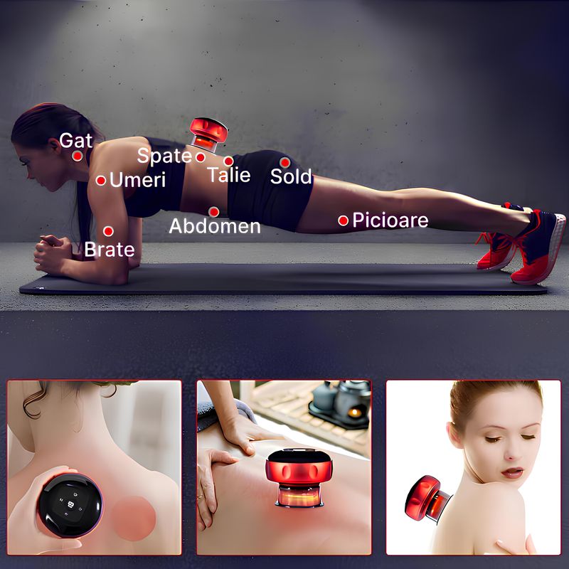 Ingrijire personala si Cosmetice - Sanatate si wellness - Articole wellness - Aparate si dispozitive de masaj - Aparat de Masaj Profesional tip Ventuza, Stimuleaza colagenul, Efect Anti Celulita, Relaxeaza Musculatura, Rosu - Infinity.ro