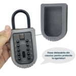 Casa si Gradina - Mobilier - Organizare si depozitare - Cutii depozitare - Depozitor Chei, Negru, Lacat, Metal, 64mm x 34mm x 98mm, Cod Cifru Interior/Exterior, Pentru casa, apartament, Airbnb - Infinity.ro