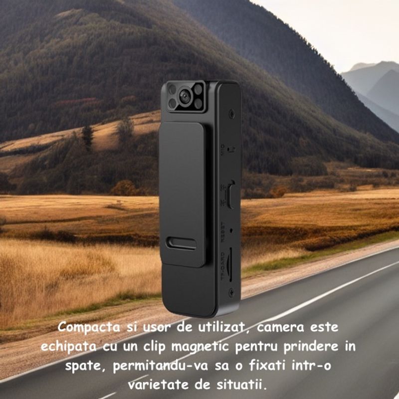TV, Audio-Video si Foto - Camere video - Camere video compacte - Camera Video Recorder HD 1080P cu Clip Magnetic pentru Conferinte si Sporturi in Aer Liber, Negru - Infinity.ro