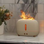 Electronice si Electrocasnice - Climatizare si sisteme de incalzire - Aparate filtrare aer - Umidificatoare - Umidificator Cu Flama si Lumini de noapte cu Difuzor de arome, Aparat pentru Uleiuri Esentiale, Flacara in 3 culori, Alb - Infinity.ro