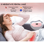 Ingrijire personala si Cosmetice - Sanatate si wellness - Articole wellness - Aparate si dispozitive de masaj - Aparat pentru incalzire si masaj lombar, Portabil, Curea Abdominala pentru Crampe Menstruale, Roz, 3 moduri de masaj - Infinity.ro