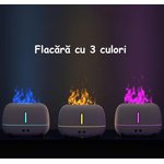 Electronice si Electrocasnice - Climatizare si sisteme de incalzire - Aparate filtrare aer - Umidificatoare - Umidificator Cu Flama si Lumini de noapte cu Difuzor de arome, Aparat pentru Uleiuri Esentiale, Flacara in 3 culori, Alb - Infinity.ro
