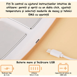Ingrijire personala si Cosmetice - Sanatate si wellness - Articole wellness - Aparate si dispozitive de masaj - Aparat pentru incalzire si masaj lombar, Portabil, Curea Abdominala pentru Crampe Menstruale, Roz, 3 moduri de masaj - Infinity.ro