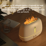 Electronice si Electrocasnice - Climatizare si sisteme de incalzire - Aparate filtrare aer - Umidificatoare - Umidificator Cu Flama si Lumini de noapte cu Difuzor de arome, Aparat pentru Uleiuri Esentiale, Flacara in 3 culori, Alb - Infinity.ro