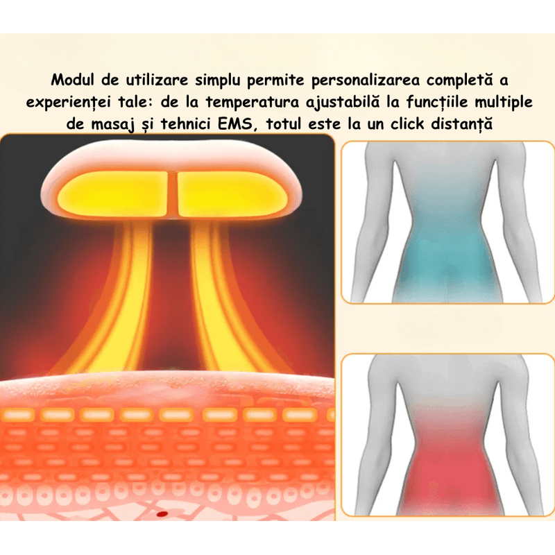 Ingrijire personala si Cosmetice - Sanatate si wellness - Articole wellness - Aparate si dispozitive de masaj - Aparat pentru incalzire si masaj lombar, Portabil, Curea Abdominala pentru Crampe Menstruale, Roz, 3 moduri de masaj - Infinity.ro
