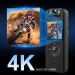 TV, Audio-Video si Foto - Camere video - Camere video compacte - Camera video sport HD, 4K, Rotire obiectiv la 180°, Portabila, Acces WiFi pe mobil, Negru, cu clip si suport ghidon - Infinity.ro