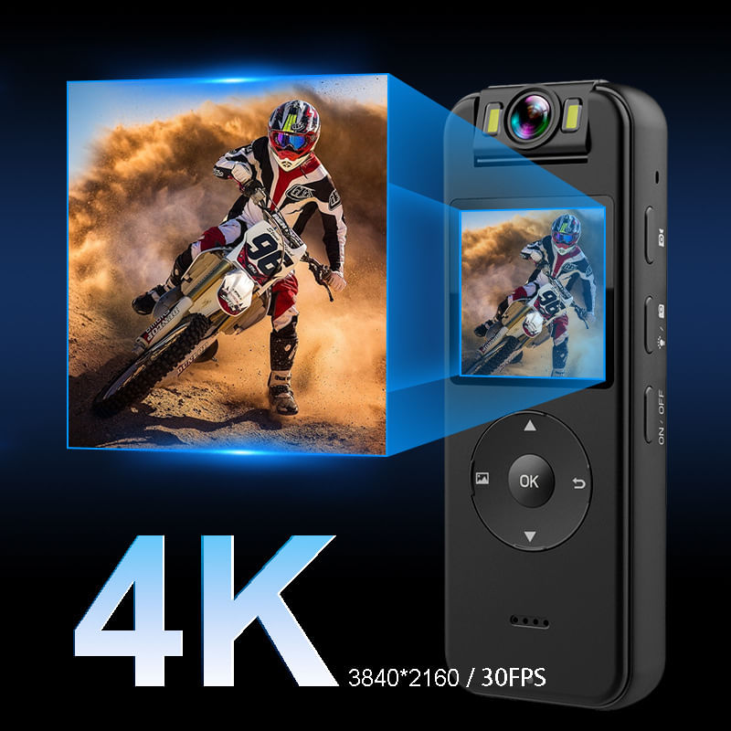 TV, Audio-Video si Foto - Camere video - Camere video compacte - Camera video sport HD, 4K, Rotire obiectiv la 180°, Portabila, Acces WiFi pe mobil, Negru, cu clip si suport ghidon - Infinity.ro