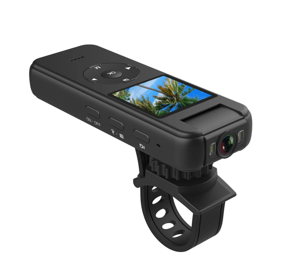 Camera video sport HD, 4K, Rotire obiectiv la 180°, Portabila, Acces WiFi pe mobil, Negru, cu clip si suport ghidon