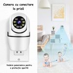 Casa si Gradina - Electrice - Smart Home - Camere de supraveghere - Camera de Supraveghere ambrasmart HD 360°, WiFi, Vedere Nocturna, Interfon Vocal, Conectare priza, Interior si Exterior - Infinity.ro
