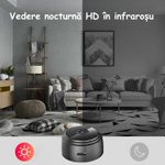 Casa si Gradina - Electrice - Smart Home - Camere de supraveghere - Mini Camera Spion ambrasmart, Suport magnetic, Night-Vision, Interior si exterior, Inalta definitie, fara fir, Negru - Infinity.ro