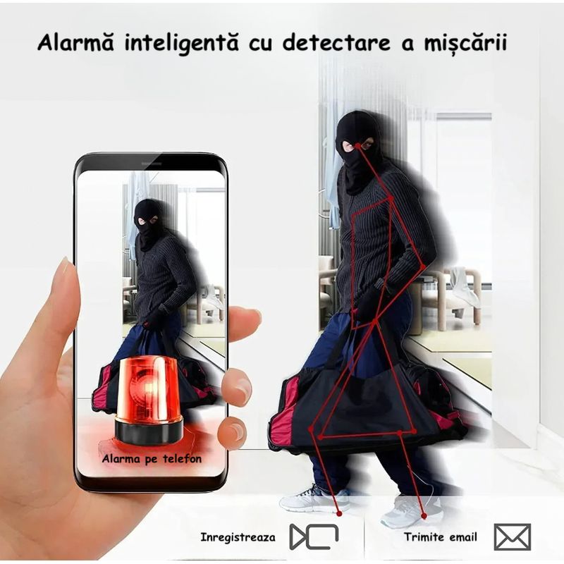 Casa si Gradina - Electrice - Smart Home - Camere de supraveghere - Mini Camera Spion ambrasmart, Suport magnetic, Night-Vision, Interior si exterior, Inalta definitie, fara fir, Negru - Infinity.ro