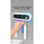 Ingrijire personala si Cosmetice - Igiena dentara - Rezerve si accesorii - Suport Sterilizator ambrasmart pentru Periute de Dinti, Alb, Lumina UV, Montare pe Perete, 5 fante, 2000mAh - Infinity.ro