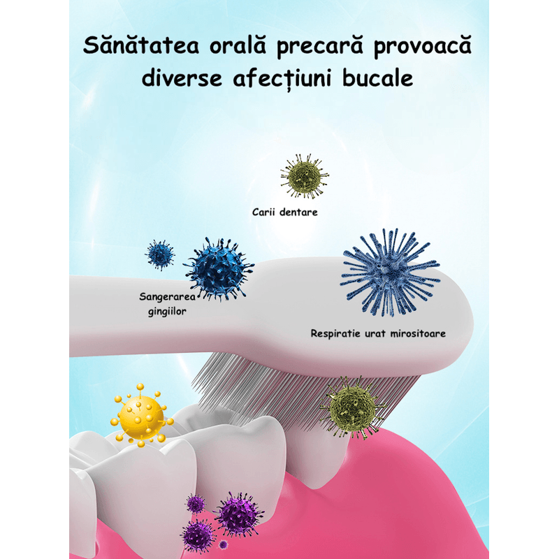 Ingrijire personala si Cosmetice - Igiena dentara - Rezerve si accesorii - Suport Sterilizator ambrasmart pentru Periute de Dinti, Alb, Lumina UV, Montare pe Perete, 5 fante, 2000mAh - Infinity.ro