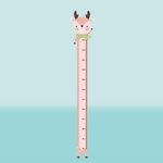 Casa si Gradina - Decoratiuni - Stickere decorative - Sticker autocolant metru masurare inaltime copii, Cerbul Sika, diagrama inaltimii, portocaliu, 170cm - Infinity.ro