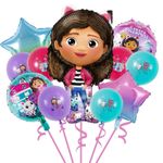 Casa si Gradina - Decoratiuni - Decoratiuni petrecere - Baloane - Set De 11 Baloane, Figurina Folie Gabby 93 cm si Baloane 30 cm Gabby's DollHouse - Infinity.ro
