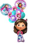 Casa si Gradina - Decoratiuni - Decoratiuni petrecere - Baloane - Set De 11 Baloane, Figurina Folie Gabby 93 cm si Baloane 30 cm Gabby's DollHouse - Infinity.ro