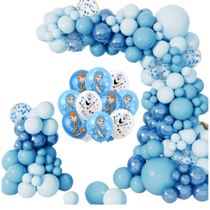 Set arcada baloane decorative Frozen din 179 piese, aranjament pentru petrecere, calitate latex Extra, Bleu