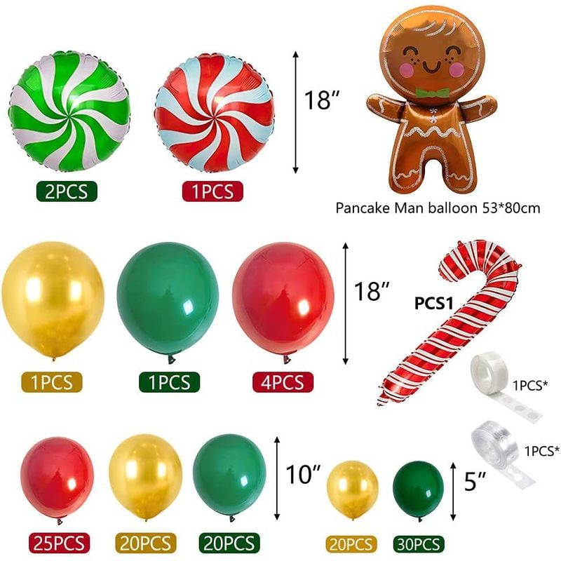 Casa si Gradina - Decoratiuni - Decoratiuni petrecere - Baloane - Set arcada baloane decorative din 128 piese, aranjament petrecere Craciun, calitate latex Extra - Infinity.ro