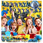 Casa si Gradina/Decoratiuni/Decoratiuni petrecere/Vesela pentru petrecere - Set 89 piese de vesela petrecere Batman pentru 10 copii, accesorii servire si decorarea mesei + 18 baloane, Multicolor - Infinity.ro