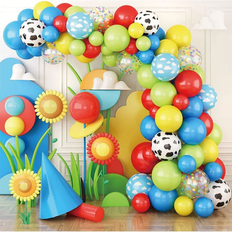 Casa si Gradina - Decoratiuni - Decoratiuni petrecere - Baloane - Set arcada baloane decorative Super Mario din 135 piese, aranjament pentru petrecere, calitate latex Extra - Infinity.ro