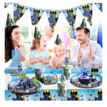 Casa si Gradina/Decoratiuni/Decoratiuni petrecere/Vesela pentru petrecere - Set 89 piese de vesela petrecere Batman pentru 10 copii, accesorii servire si decorarea mesei + 18 baloane, Multicolor - Infinity.ro