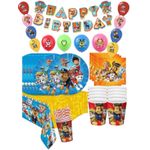 Casa si Gradina - Decoratiuni - Decoratiuni petrecere - Vesela pentru petrecere - Set 81 piese vesela petrecere Patrula Catelusilor pentru 10 copii, servirea si decorare mesei  + baloane, Albastru Rosu - Infinity.ro