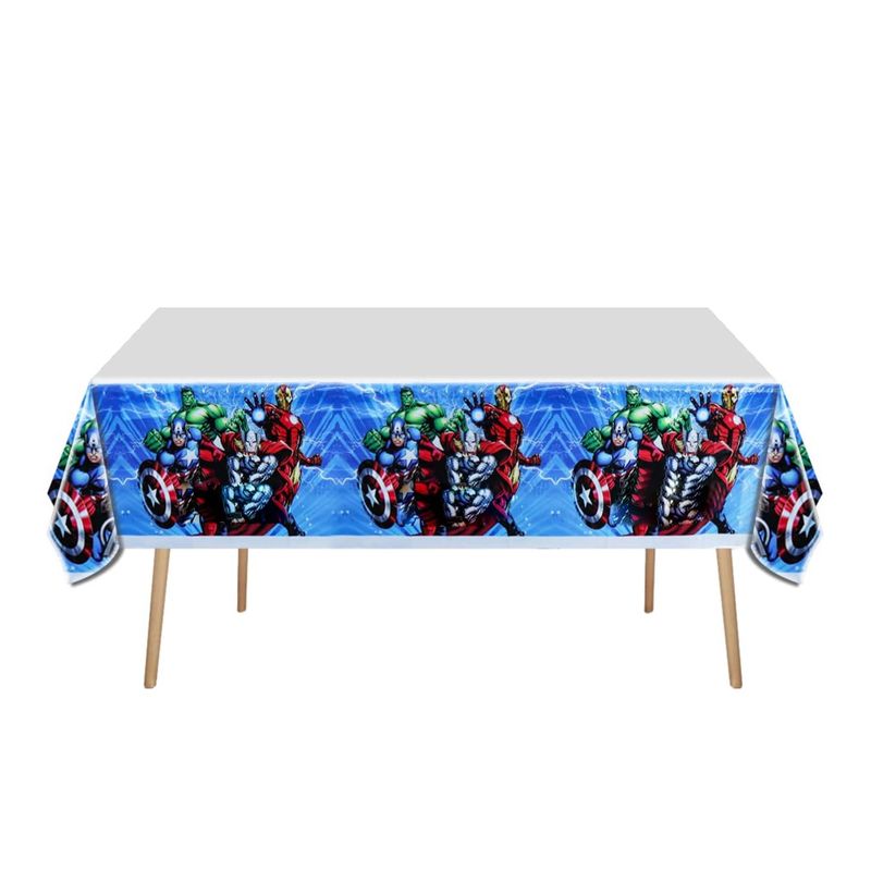 Casa si Gradina/Decoratiuni/Decoratiuni petrecere/Vesela pentru petrecere - Set vesela petrecere Avengers pentru 10 copii, accesorii pentru servirea si decorare mesei  + baloane, Albastru - Infinity.ro