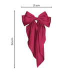 Fashion, accesorii si bijuterii - Femei - Accesorii femei - Accesorii pentru par femei - Agrafa de par cu funda GAVIO®, material satin, eleganta, 34 x 21 cm, Rosu - Infinity.ro