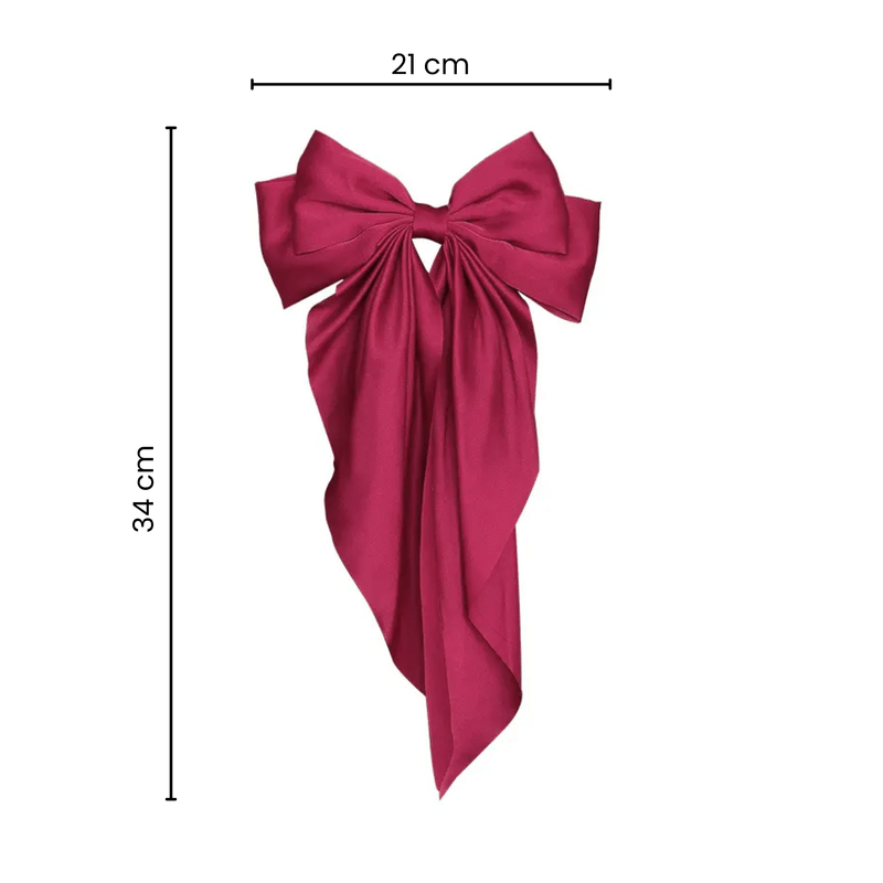Fashion, accesorii si bijuterii - Femei - Accesorii femei - Accesorii pentru par femei - Agrafa de par cu funda GAVIO®, material satin, eleganta, 34 x 21 cm, Rosu - Infinity.ro