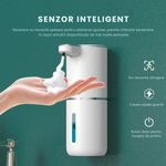 Casa si Gradina - Sanitare - Suporturi si accesorii baie - Dispensere - Dozator automat pentru sapun spuma sau lichid GAVIO®, senzor miscare, 4 trepte de dozare, 380 ml, incarcare USB, Alb - Infinity.ro