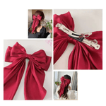 Fashion, accesorii si bijuterii - Femei - Accesorii femei - Accesorii pentru par femei - Agrafa de par cu funda GAVIO®, material satin, eleganta, 34 x 21 cm, Rosu - Infinity.ro