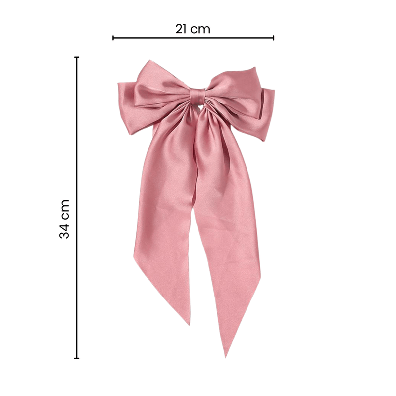Fashion, accesorii si bijuterii - Femei - Accesorii femei - Accesorii pentru par femei - Agrafa de par cu funda GAVIO®, material satin, eleganta, 34 x 21 cm, Roz - Infinity.ro