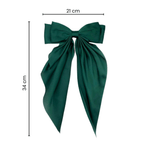 Fashion, accesorii si bijuterii - Femei - Accesorii femei - Accesorii pentru par femei - Agrafa de par cu funda GAVIO®, material satin, eleganta, 34 x 21 cm, Verde - Infinity.ro