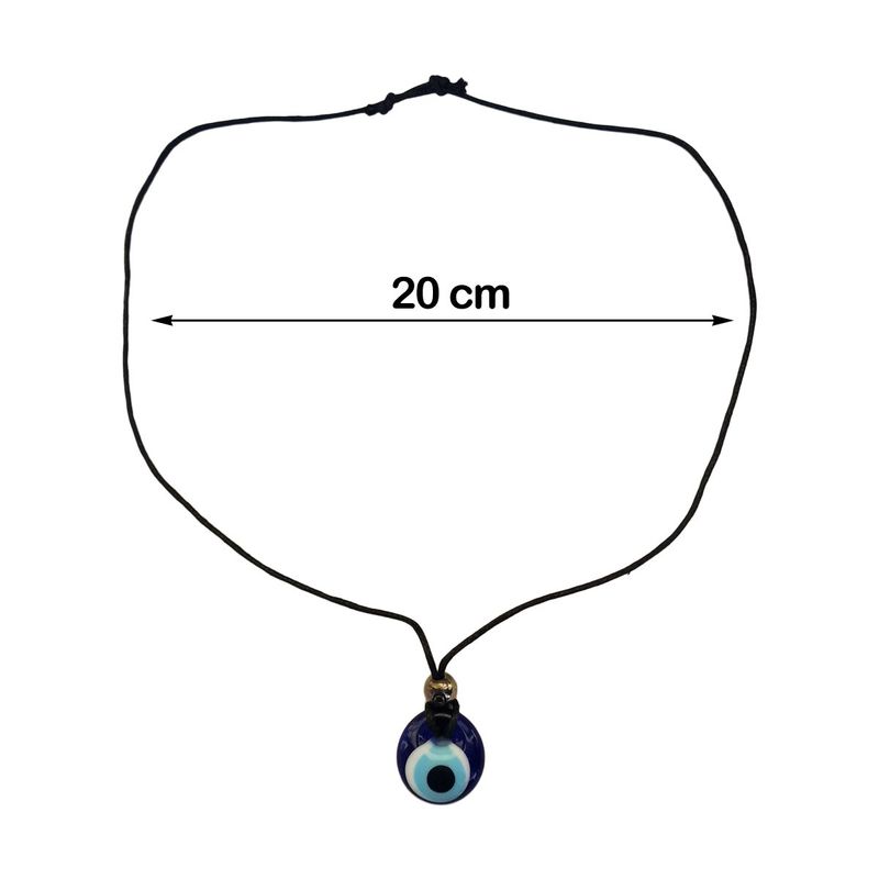 Fashion, accesorii si bijuterii - Femei - Bijuterii femei - Coliere femei - Colier reglabil cu snur si pandativ oriental cu ochi, model CO11BZR, Ø10/Ø20 cm,10 gr, EHA - Infinity.ro